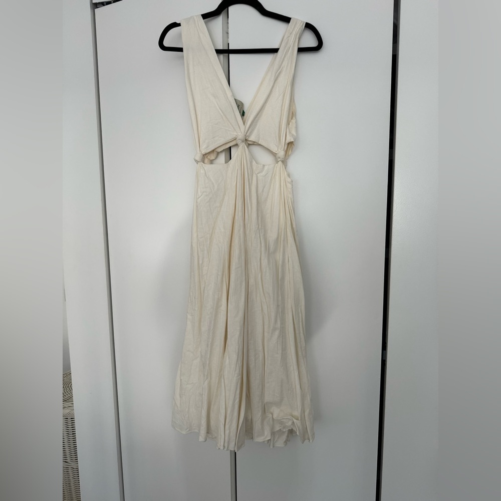 Farm Rio Cutout Linen Blend Dress